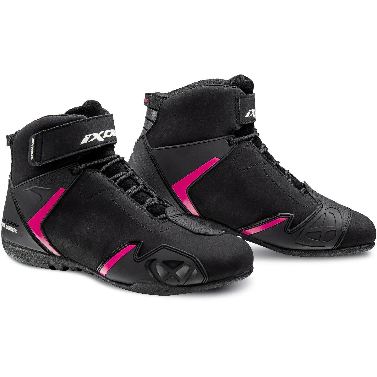 Baskets GAMBLER WP LADY IXON Noir/Fushia - MAXXESS.FR, Baskets moto